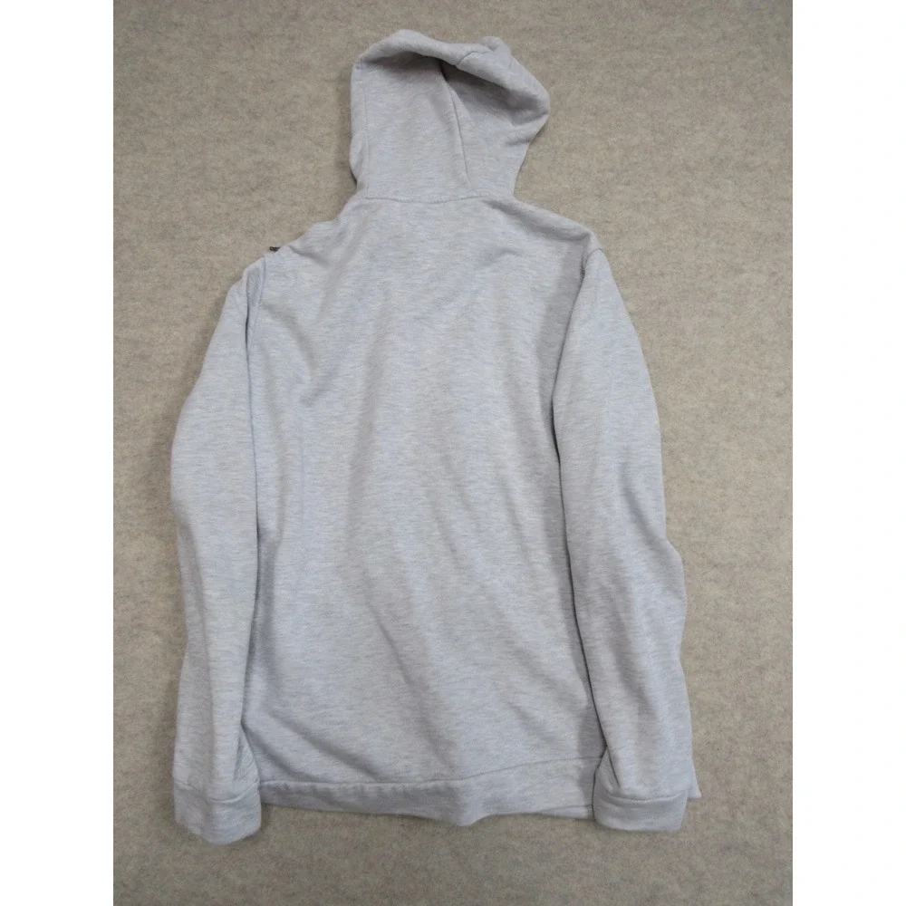 Nike Dri-FIT Full Zip Hoodie Mens Gray Heather Athletic Training Sweatshirt L